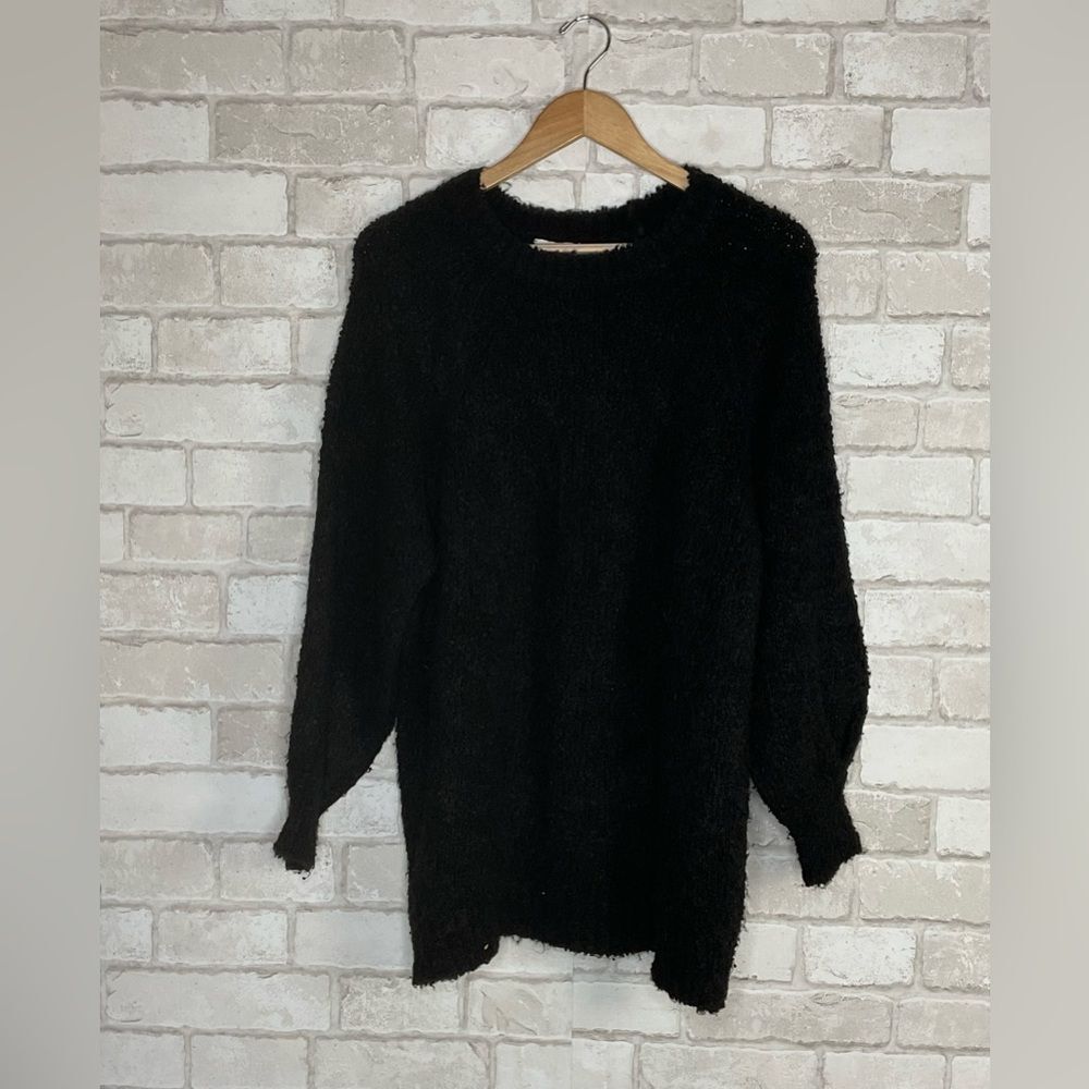 Topshop Black Fluffy Knit Sweater Size S